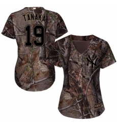 Women's Majestic New York Yankees #19 Masahiro Tanaka Authentic Camo Realtree Collection Flex Base MLB Jersey
