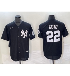Men's New York Yankees #22 Juan Soto Black Cool Base  Stitched Baseball Jersey