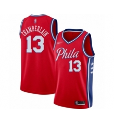 Women's Philadelphia 76ers #13 Wilt Chamberlain Swingman Red Finished Basketball Jersey - Statement Edition