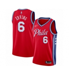 Women's Philadelphia 76ers #6 Julius Erving Swingman Red Finished Basketball Jersey - Statement Edition