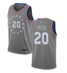 Men's Nike Philadelphia 76ers #20 Markelle Fultz Swingman Gray NBA Jersey - City Edition