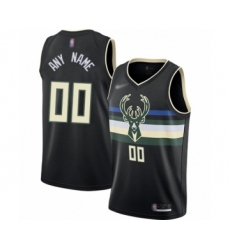 Men's Milwaukee Bucks Customized Authentic Black Finished Basketball Jersey - Statement Edition