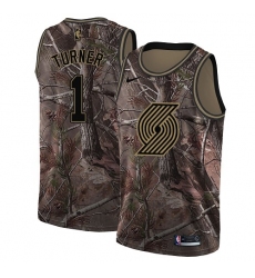 Men's Nike Portland Trail Blazers #1 Evan Turner Swingman Camo Realtree Collection NBA Jersey