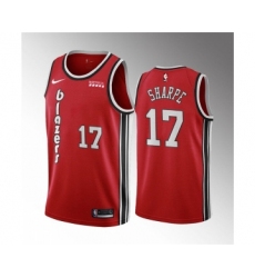 Men's Portland Trail Blazers #17 Shaedon Sharpe Red Classic Edition Stitched Basketball Jersey