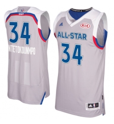 Men's Adidas Milwaukee Bucks #34 Giannis Antetokounmpo Swingman Gray 2017 All Star NBA Jersey