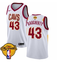 Men's Nike Cleveland Cavaliers #43 Brad Daugherty Swingman White 2018 NBA Finals Bound NBA Jersey - Association Edition