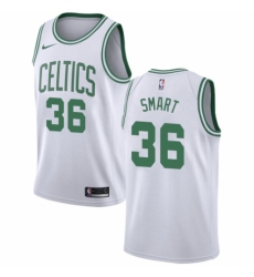 Women's Nike Boston Celtics #36 Marcus Smart Authentic White NBA Jersey - Association Edition