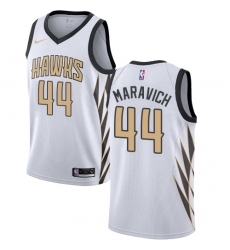 Men's Nike Atlanta Hawks #44 Pete Maravich Swingman White NBA Jersey - City Edition