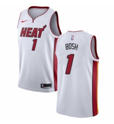 Men's Nike Miami Heat #1 Chris Bosh Swingman NBA Jersey - Association Edition