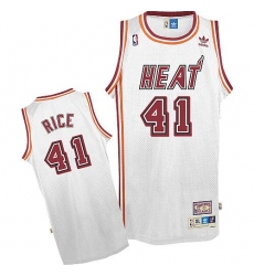 Men's Adidas Miami Heat #41 Glen Rice Swingman White Throwback NBA Jersey