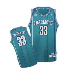 Men's Adidas Charlotte Hornets #33 Alonzo Mourning Swingman Light Blue Throwback NBA Jersey