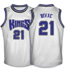 Men's Adidas Sacramento Kings #21 Vlade Divac Swingman White Throwback NBA Jersey