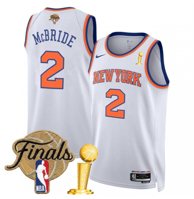 New Yok Knicks #2 Miles McBride White 2026 Finals And Finals Champions Association Edition Stitched Basketball Jersey