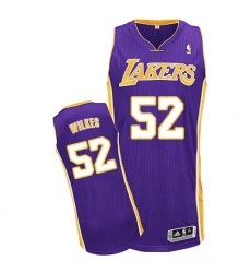 Men's Adidas Los Angeles Lakers #52 Jamaal Wilkes Authentic Purple Road NBA Jersey
