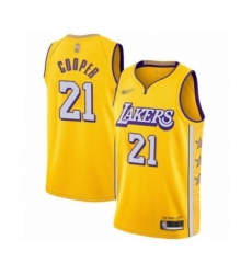 Men's Los Angeles Lakers #21 Michael Cooper Swingman Gold 2019-20 City Edition Basketball Jersey