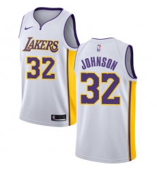 Youth Nike Los Angeles Lakers #32 Magic Johnson Swingman White NBA Jersey - Association Edition