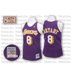 Men's Mitchell and Ness Los Angeles Lakers #8 Kobe Bryant Swingman Purple Throwback NBA Jersey