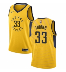 Youth Nike Indiana Pacers #33 Myles Turner Swingman Gold NBA Jersey Statement Edition