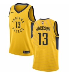 Women's Nike Indiana Pacers #13 Mark Jackson Authentic Gold NBA Jersey Statement Edition