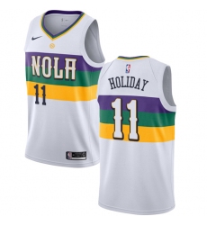 Women's Nike New Orleans Pelicans #11 Jrue Holiday Swingman White NBA Jersey - City Edition