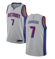Men's Nike Detroit Pistons #7 Stanley Johnson Swingman Silver NBA Jersey Statement Edition