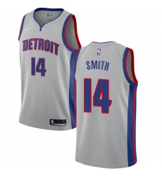 Women's Nike Detroit Pistons #14 Ish Smith Authentic Silver NBA Jersey Statement Edition