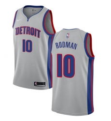 Youth Nike Detroit Pistons #10 Dennis Rodman Swingman Silver NBA Jersey Statement Edition