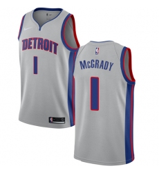 Women's Nike Detroit Pistons #1 Tracy McGrady Authentic Silver NBA Jersey Statement Edition