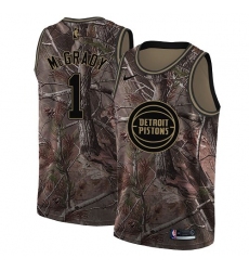Women's Nike Detroit Pistons #1 Tracy McGrady Swingman Camo Realtree Collection NBA Jersey