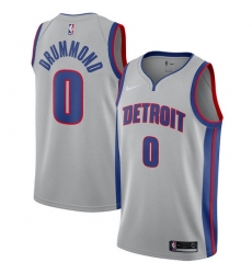Men's Nike Detroit Pistons #0 Andre Drummond Swingman Silver NBA Jersey Statement Edition