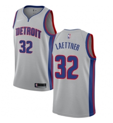 Youth Nike Detroit Pistons #32 Christian Laettner Authentic Silver NBA Jersey Statement Edition