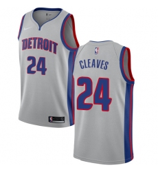 Women's Nike Detroit Pistons #24 Mateen Cleaves Authentic Silver NBA Jersey Statement Edition