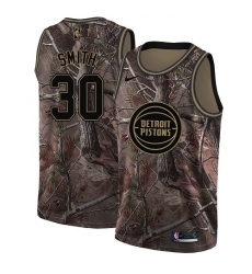 Men's Nike Detroit Pistons #30 Joe Smith Swingman Camo Realtree Collection NBA Jersey