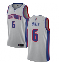 Men's Nike Detroit Pistons #6 Terry Mills Swingman Silver NBA Jersey Statement Edition