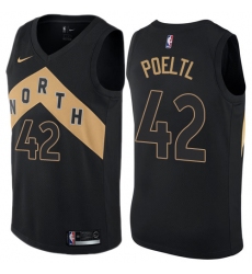 Men's Nike Toronto Raptors #42 Jakob Poeltl Swingman Black NBA Jersey - City Edition
