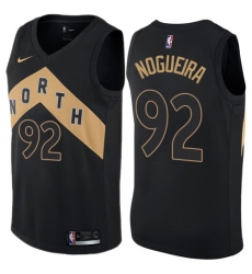 Men's Nike Toronto Raptors #92 Lucas Nogueira Swingman Black NBA Jersey - City Edition