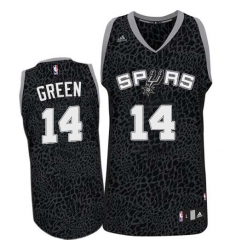 Men's Adidas San Antonio Spurs #14 Danny Green Authentic Black Crazy Light NBA Jersey