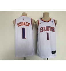 Men's Phoenix Suns #1 Devin Booker Swingman White Basketball Jersey
