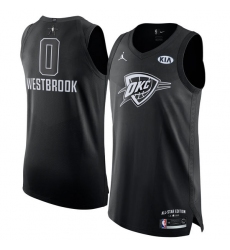 Men's Nike Jordan Oklahoma City Thunder #0 Russell Westbrook Authentic Black 2018 All-Star Game NBA Jersey