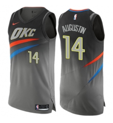 Men's Nike Oklahoma City Thunder #14 D.J. Augustin Authentic Gray NBA Jersey - City Edition