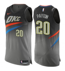 Men's Nike Oklahoma City Thunder #20 Gary Payton Authentic Gray NBA Jersey - City Edition