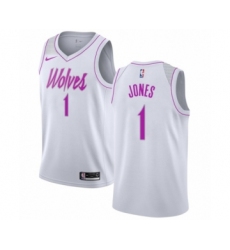 Men's Nike Minnesota Timberwolves #1 Tyus Jones White Swingman Jersey - Earned Edition