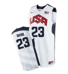 Men's Nike Team USA #23 Kyrie Irving Authentic White 2012 Olympics Basketball Jersey