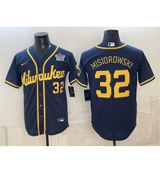 Men's Milwaukee Brewers #32 Jacob Misiorowski Navy 2026 NLCS Stitched Baseball Jersey