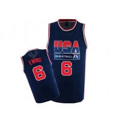 Men's Nike Team USA #6 Patrick Ewing Swingman Navy Blue 2012 Olympic Retro Basketball Jersey