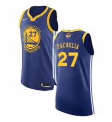 Youth Nike Golden State Warriors #27 Zaza Pachulia Authentic Royal Blue Road 2018 NBA Finals Bound NBA Jersey - Icon Edition
