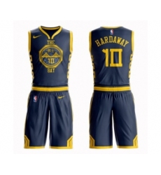 Youth Nike Golden State Warriors #10 Tim Hardaway Swingman Navy Blue NBA Suit Jersey - City Edition