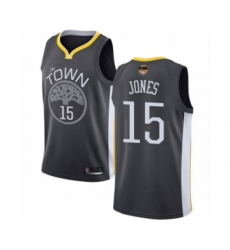 Men's Golden State Warriors #15 Damian Jones Swingman Black 2019 Basketball Finals Bound Basketball Jersey - Statement Edition