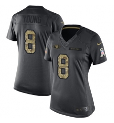 Women's Nike San Francisco 49ers #8 Steve Young Limited Black 2016 Salute to Service NFL Jersey