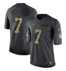 Youth Nike San Francisco 49ers #7 Colin Kaepernick Limited Black 2016 Salute to Service NFL Jersey